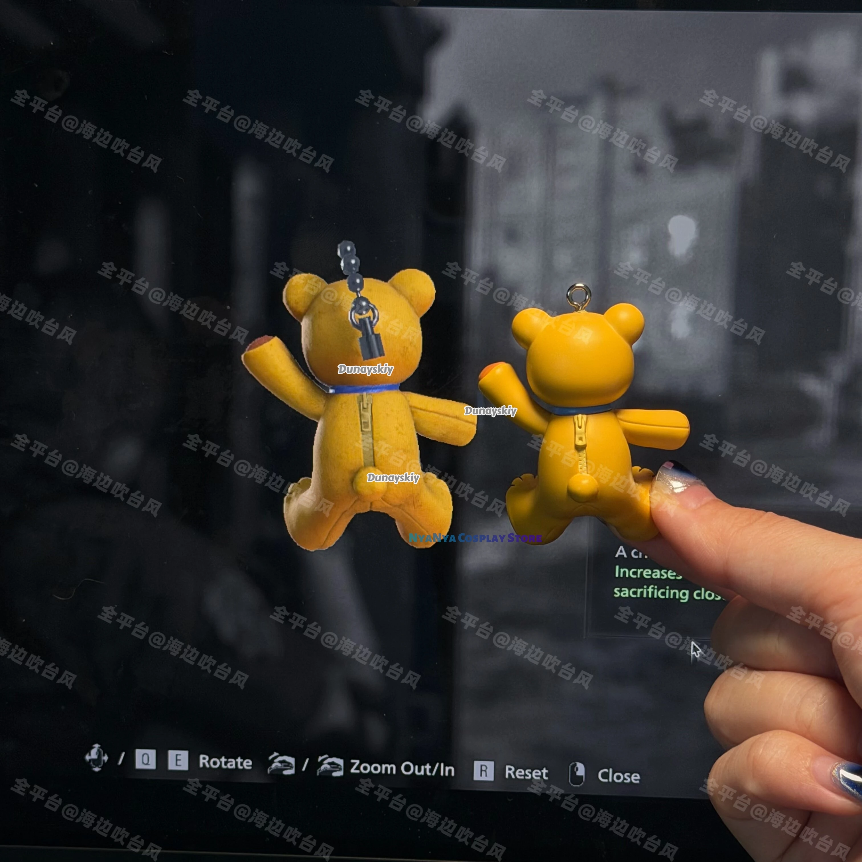 Leon Ada Keychain 3d Printed Keyring In Stock Requiem Cute Bear Charm Bag Charm Desk Ornament COSPLAY Birthday Gift Halloween view 6