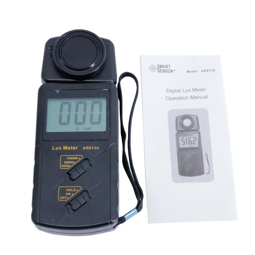 AR813A Digital Lux Meter LCD Display Light Meter Illuminometer Brightness Detector