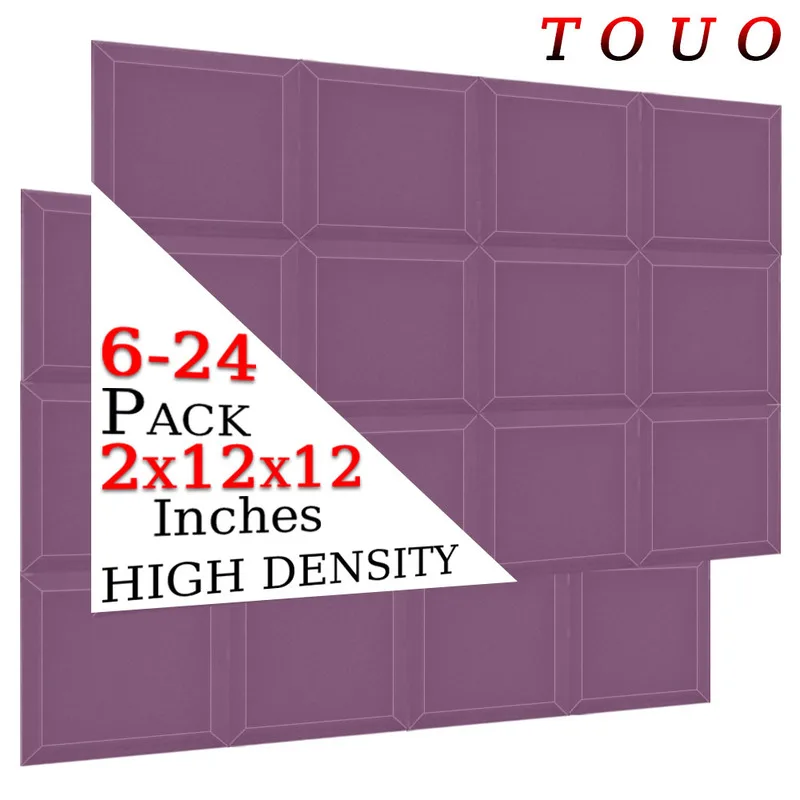 TOUO 6/12/24 Pcs Acoustic Foam Flame-Retardant Sound Absorbing Foams Panel Home Cinema Acoustic Treatment Soundproof Material