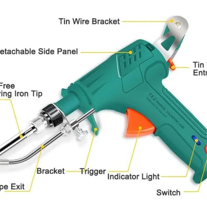 New Professional 60W Tin Soldering Gun Set CE/FC Certified Electric Solder Iron With Light Welder Machine For Electronic Welding