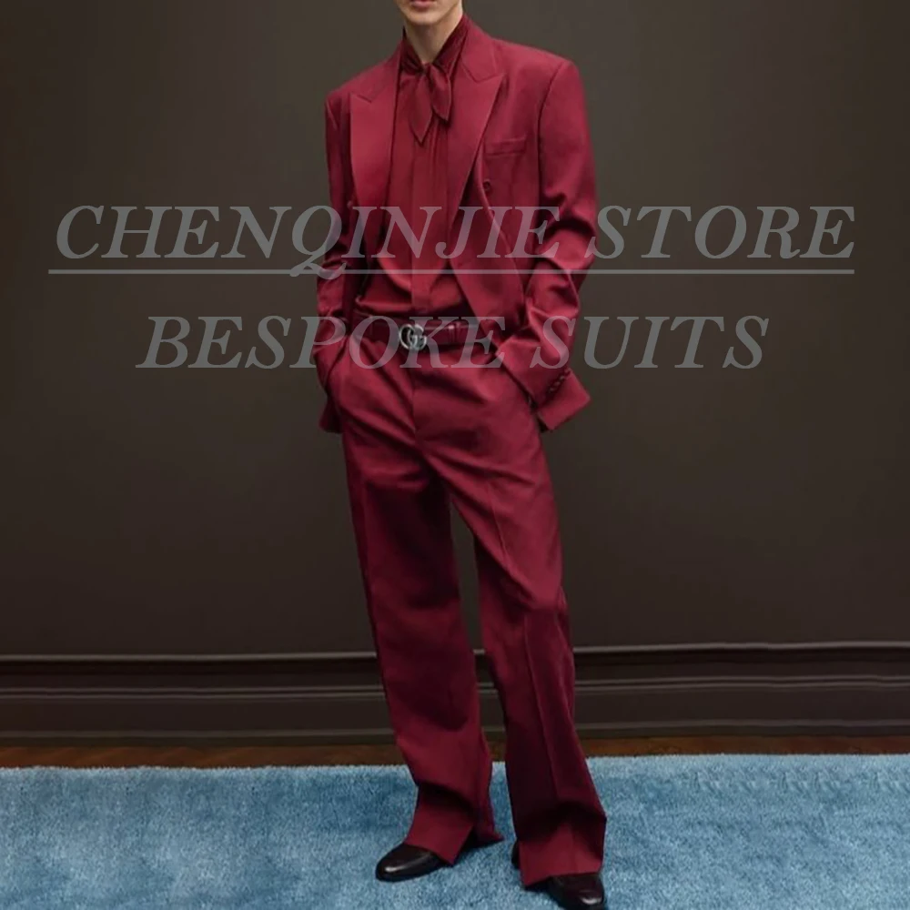 

Luxury Men's Suits 2 Piece Jacket Pants Sets Fashion Outfits Elegant Male Clothing Customzied Fashion Blazer Terno Costume Homme