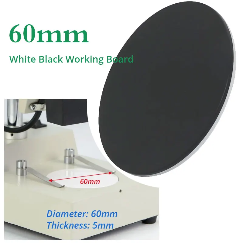 

Diameter 60mm Stereo Microscope Base Black White Working Board Bottom Working Loading Plate Stage Round Plastic Plate 2pcs