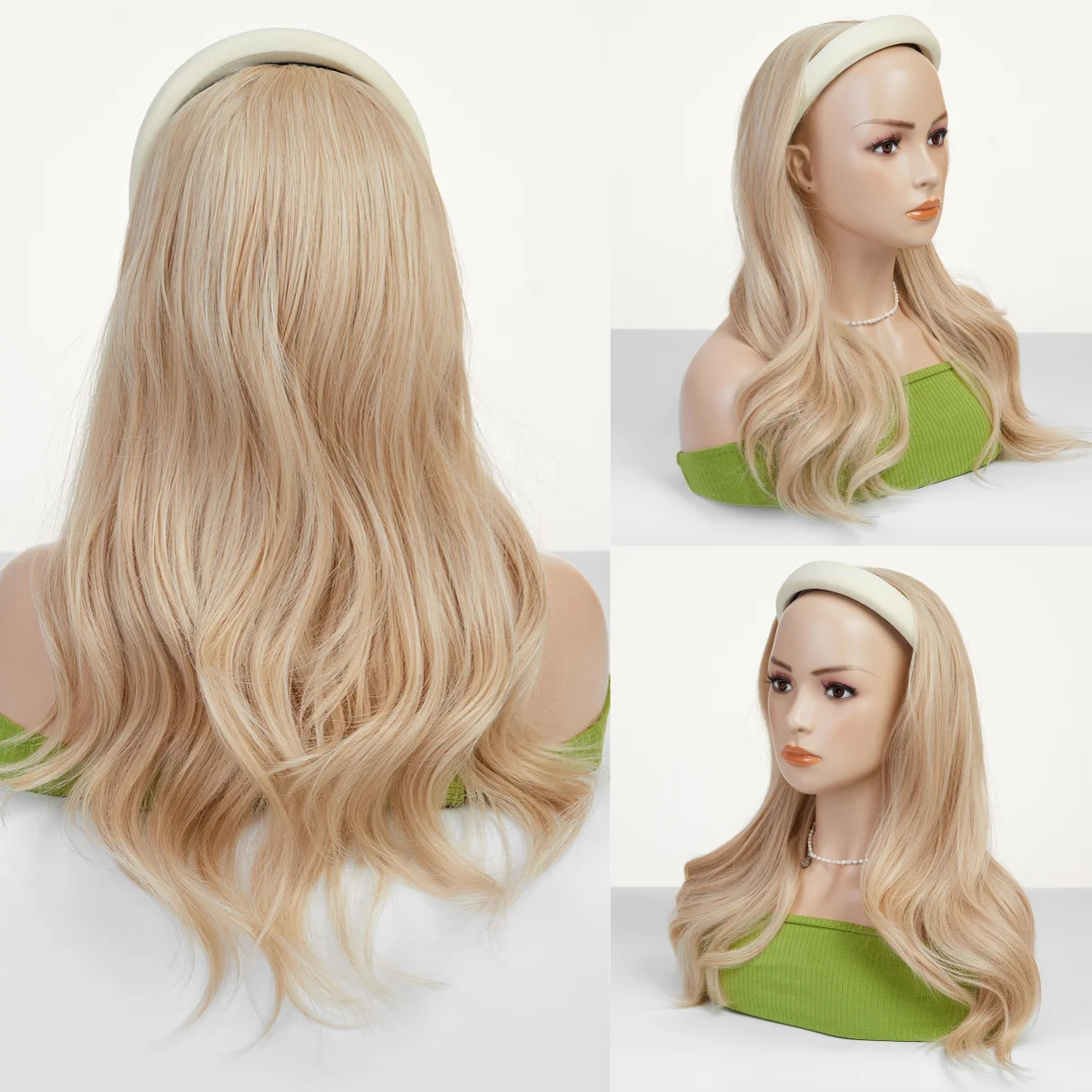 24 Inches Headband Wig Long Natural Wavy Hoop Wig One Piece Synthetic Wig Beginners Friendly Daily Party Cosplay Wigs For Women