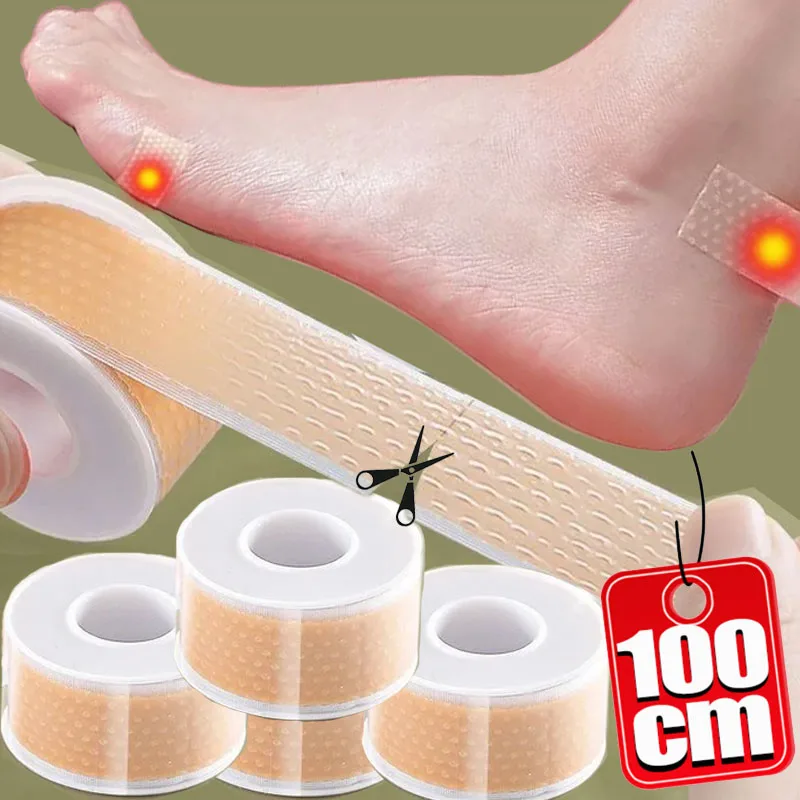 100cm Invisible Silicone Gel Heel Stickers Anti-wear Pain Self Relief Adhesive Heel Protector Multifunctional Foot Care Sticker