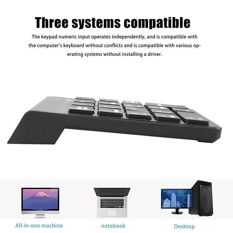 لوحة مفاتيح رقمية USB صغيرة لاسلكية رفيعة 2.4G لوحة مفاتيح رقمية 18 مفتاحًا لبنك المحاسبة