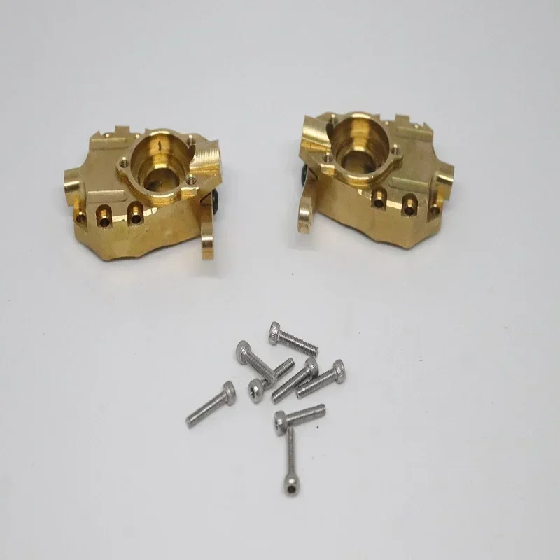 

1Pair Counterweight style Climbing Car Accessories Heavy Duty Brass Front Steering Knuckle Set For TRXS TRX4 1/10 RC