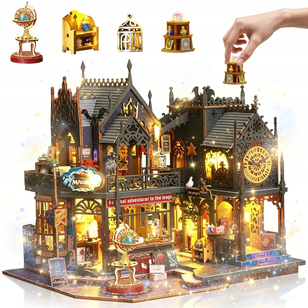 DIY Mini-Puppenhaus 3D-Modellbausatz, handgefertigtes Ornament-Geschenk für Geburtstag, Weihnachten, Vatertag