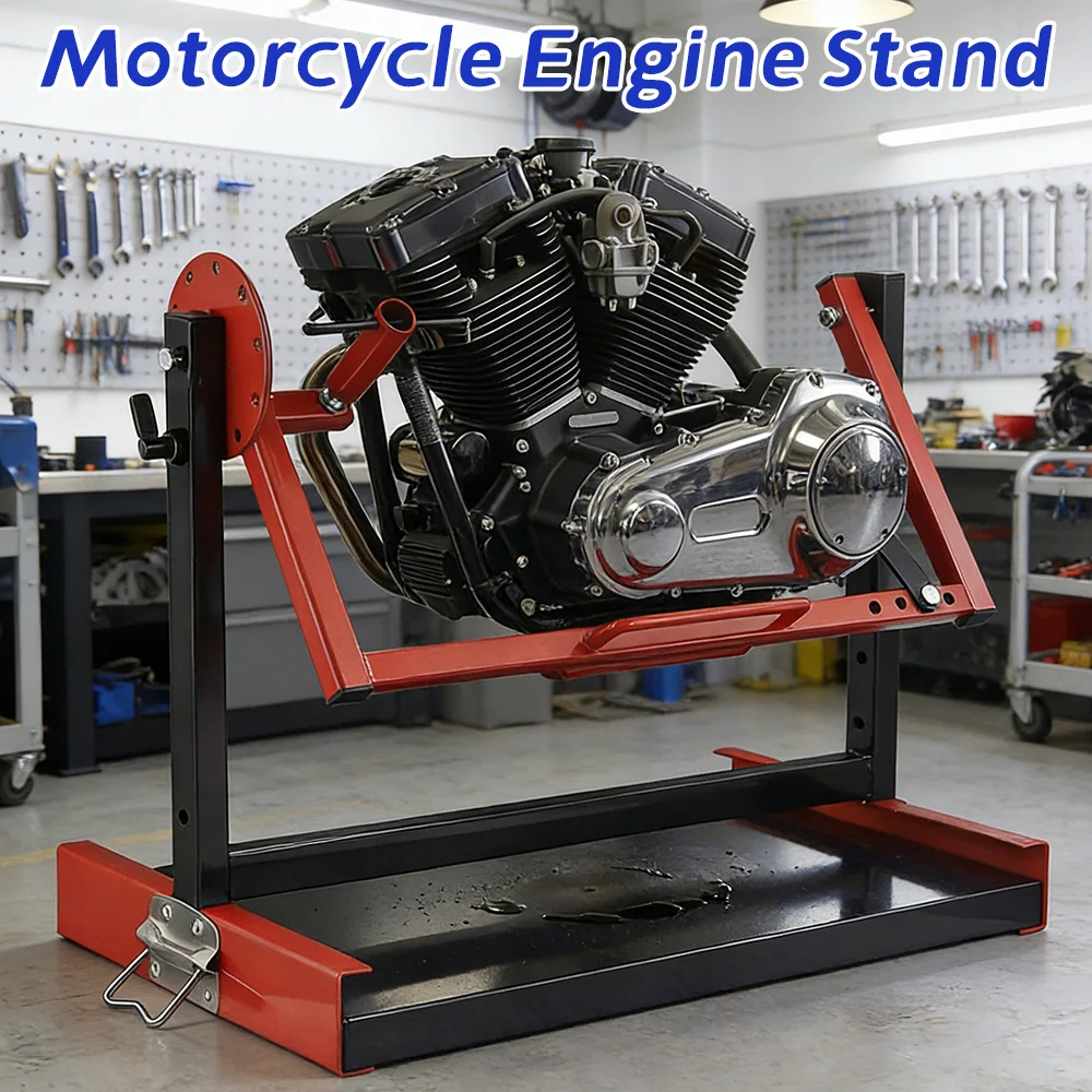 

Motorcycle Engine Stand Easy Assembly Engine Repair Stand Adjustable for Vertical-Type Single Cylinder 2 Or 4-Stroke