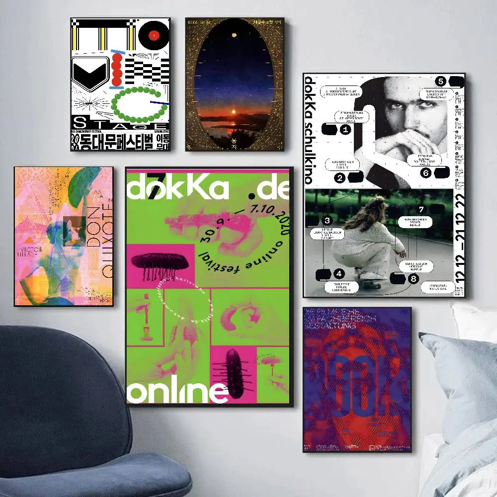 الفنان التصميم الإبداعي نوع الرسم 19 ملصق فني ذاتي اللصق مقاوم للماء ورقة ملصق مقهى بار غرفة جدار ديكور