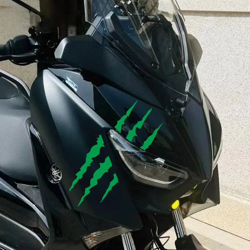 Pegatinas universales de vinilo impermeables para faros de motocicleta, garras de monstruo, arañazos, bricolaje, para YAMAHA XMAX300