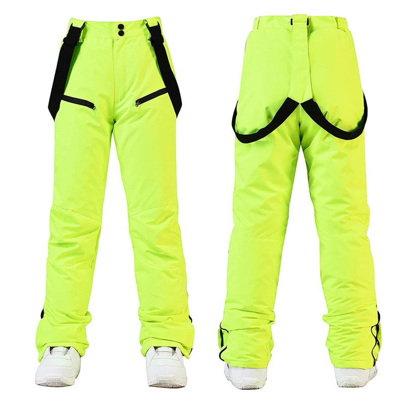 Pantalon de neige épais pour hommes et femmes, sangle respirante, coupe-vent, imperméable, sports de plein air, snowboard, ski, fjUnisex, hiver