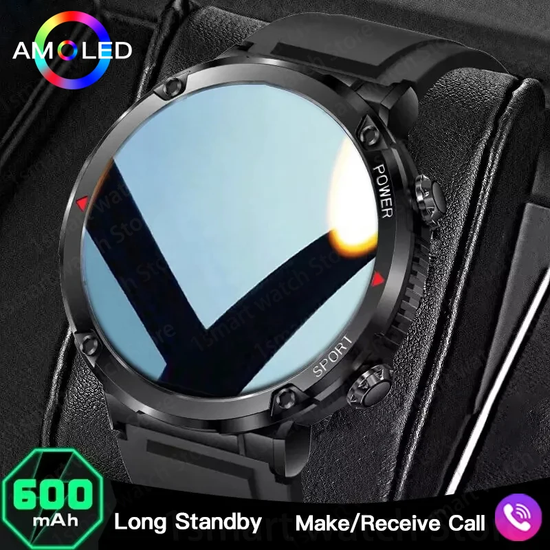 

LIGE 600mAh Big Battery Watch For Men Smart Watch 2024 Bluetooth Call Waterproof Smartwatch Fitness Sports Clock AMOLED Screen