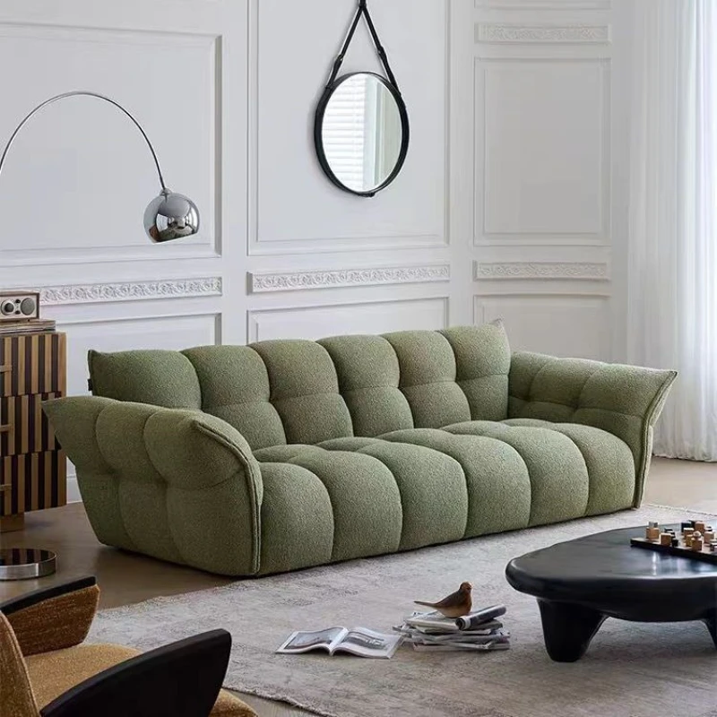 

French antique sofa living room straight row cream wind apartment sofa retro high-end poltrona confortável Interior furniture