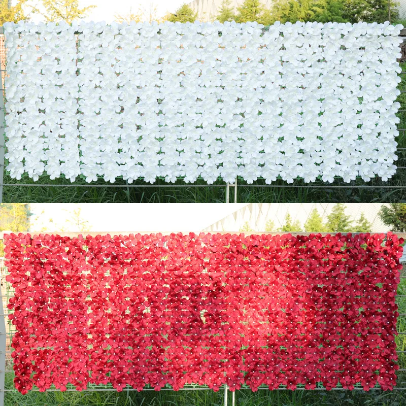 Artificial Flower Fence Screen 300x50cm Garden Privacy Fence Floral Hedge Wall Panels for Wedding Backdrop Garden Balcony Decor