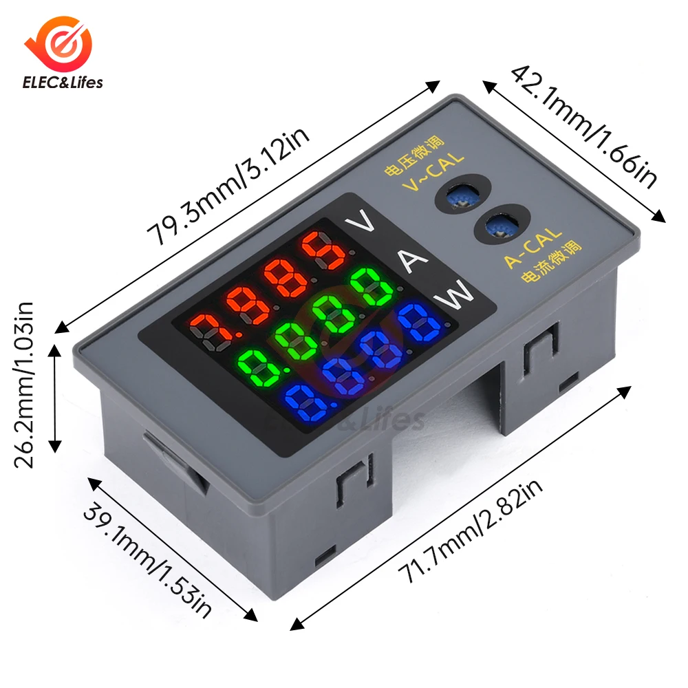 DC0-100V 10A 1000W Voltmeter Ammeter Power Energy Meter LED Digital Amperimetor Voltage Current Meter Ammeter Wattmeter Detector