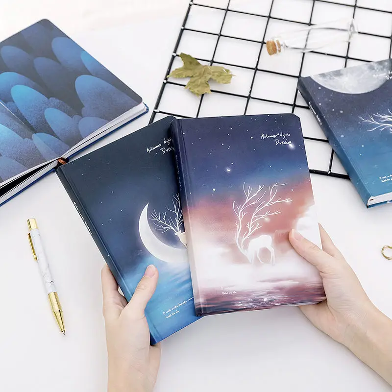 star fantasy luminous hardcover notebook para estudantes papelaria estudante a5 color page 1pc 01