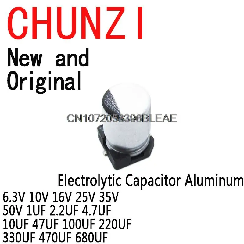 10PCS SMD Electrolytic Capacitor Aluminum 6.3V 10V 16V 25V 35V 50V 1UF 2.2UF 4.7UF 10UF 47UF 100UF 220UF 330UF 470UF 680UF