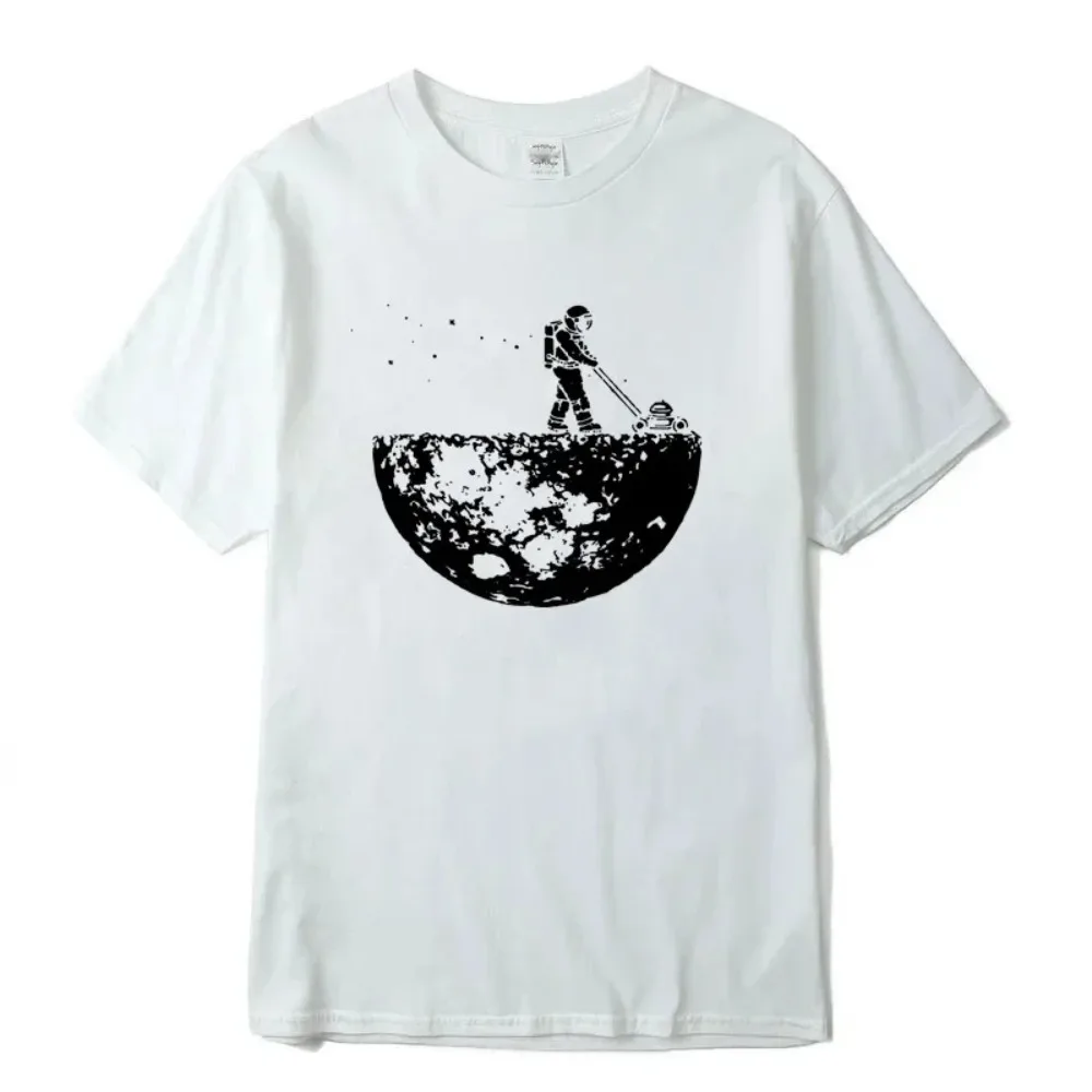Summer Women Fashion T-shirt Funny Lunar Cleaner Printing Casual Cool Loose Round Neck Short Sleeve  Hip Hop Tees Y2K Clothing