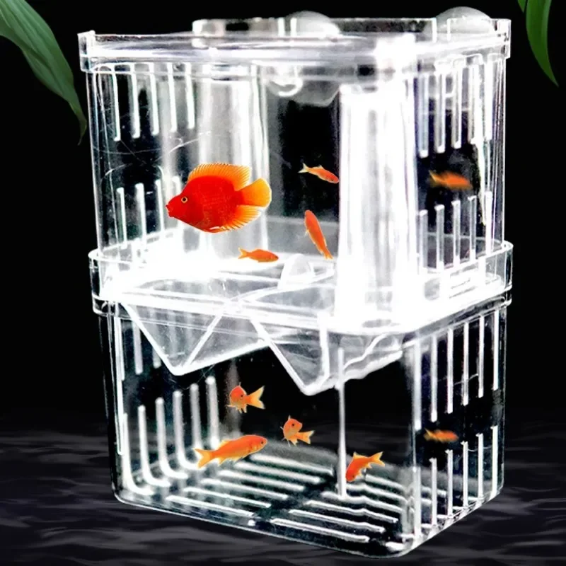 3 Sizes Double-Deck Clear Fish Breeding Isolation Box Aquarium Breeder Fish Tank Hatching Incubator Fish House Home acuario