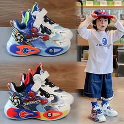 Spring Autumn Baby Boy Led Light Shoes Cartoon Spiderman Print Kid Luminous Sneaker Children Casual Sport Basketball Shoes 26-37