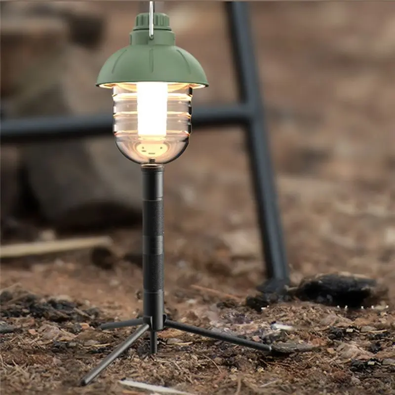 

ABMV-Camping Lamp Triangle Bracket Telescopic Outdoor Triangle Lamp Bracket Aluminum Camping Lamp Ground Plug Bracket