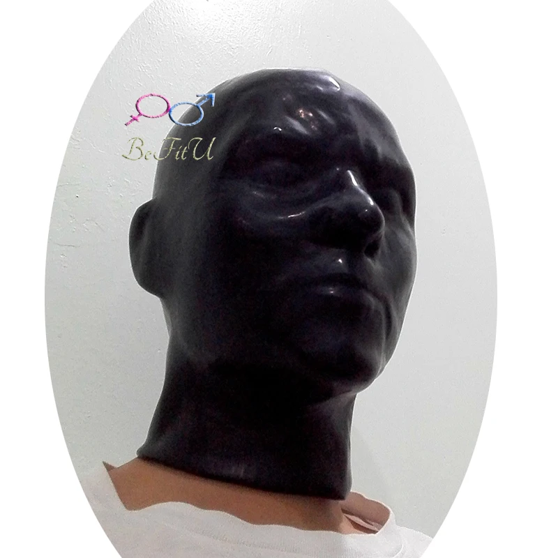 Latex Mask Seamless surfaces 0.8mm hood cosplay Bonnet  with zipper flexible Cap fetish masked