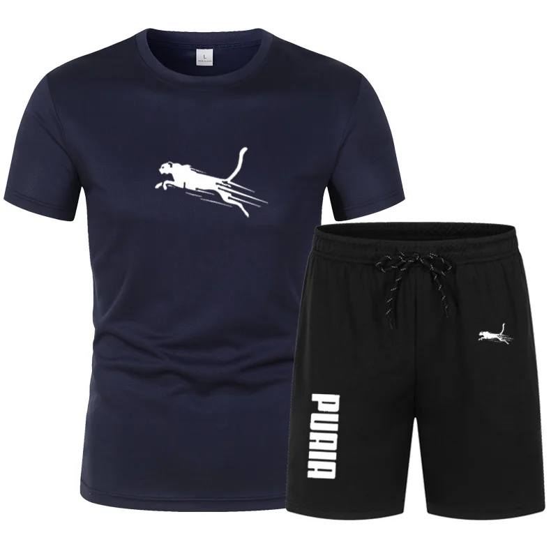 

new style Summer Sports Set Men's 2-piece Set Men's Leisure Sports Set Running, Training and Exercise