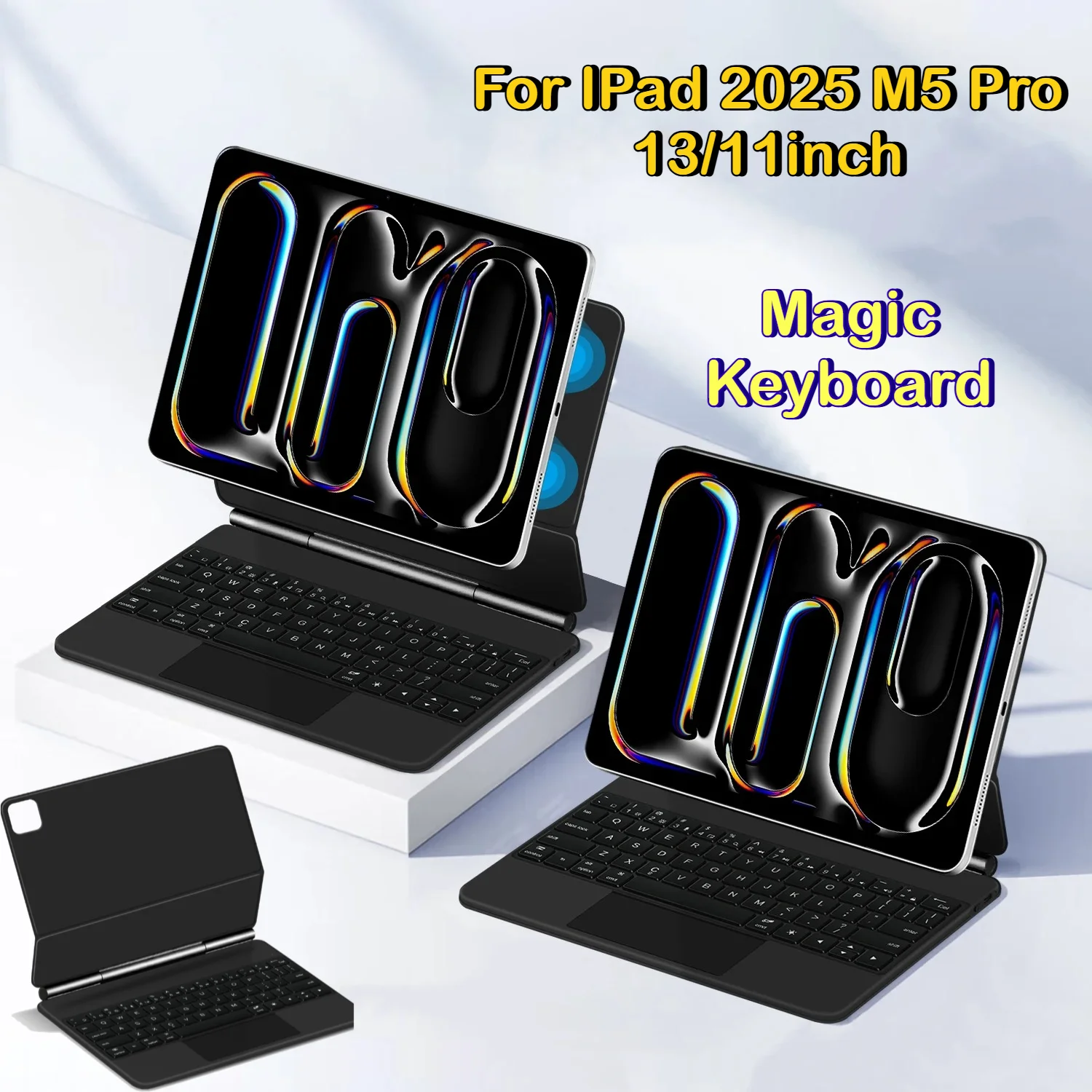 

2026 New Magic Keyboard Case for IPad Pro 13 11 Inch（M5/ M4）2025 Korean Backlit Touch Keyboard Adjustable Bracket Smart Keyboard