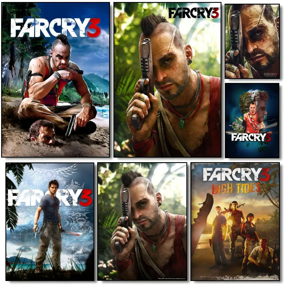 Póster clásico del juego F-Far Cry 3, impresiones artísticas de pared minimalistas modernas para dormitorio, sala de estar, decoración interior del hogar, regalo