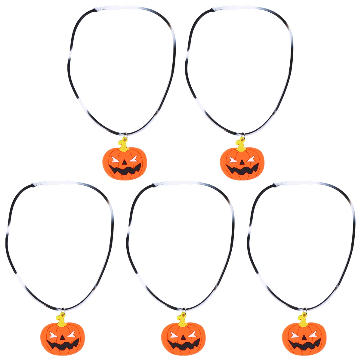 

1Set Halloween Pumpkin Necklace Small Delicate Bright Orange Silicone Cartoon Design Easy Wear Halloween Supplies