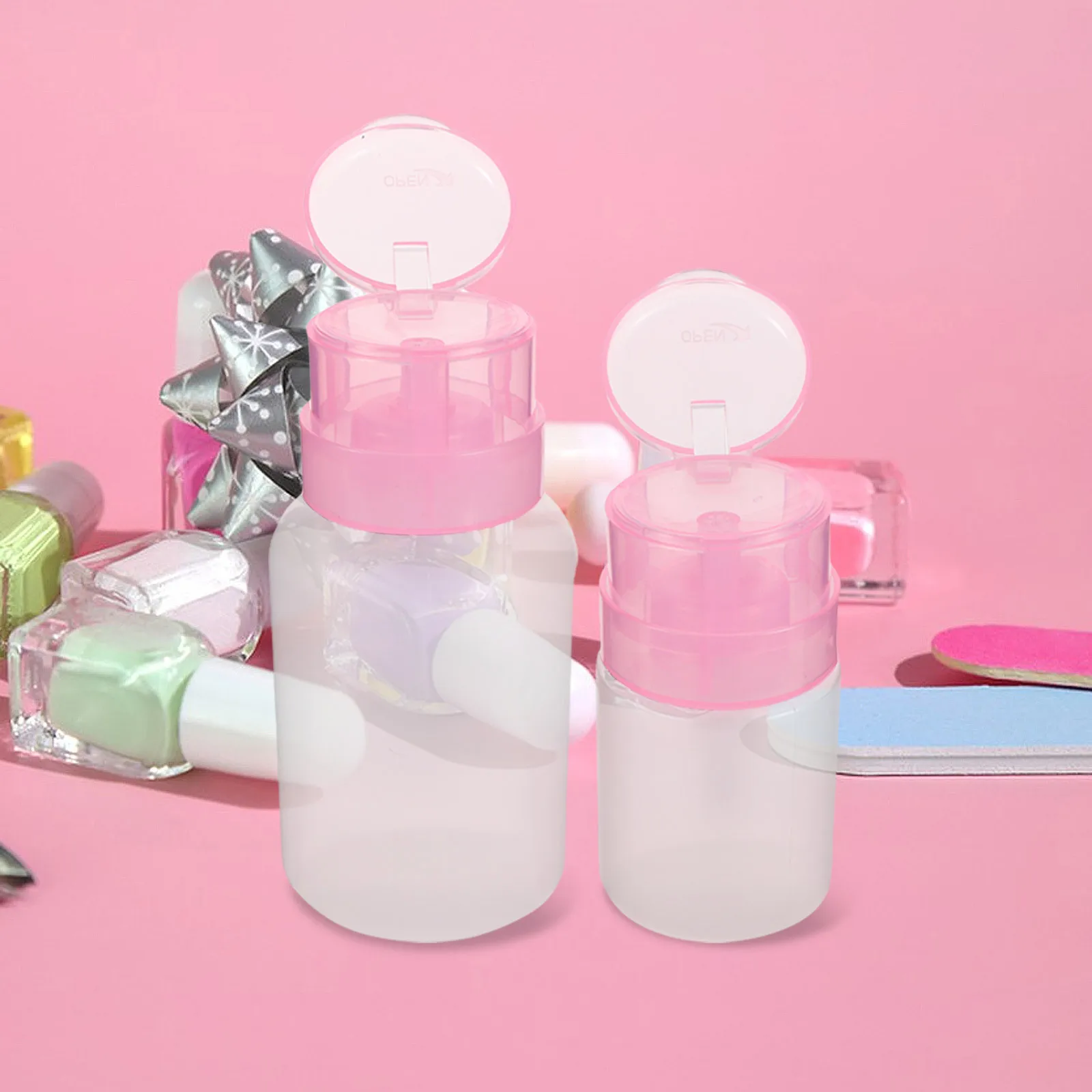 6 قطعة مزيل 60 مللي 220 مللي دفع زجاجات ماكياج علوية مانعة للتسرب اضغط على الحاويات البلاستيكية للسفر المنزل إعادة الملء البولندية