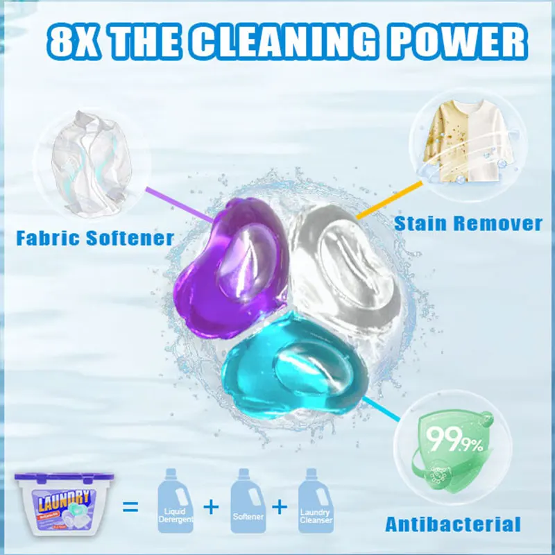 8X Cleaning Power Long Lasting Frangance Soft Protective Clothing Concentrated Laundry Beads Gel  for Home Dormitory