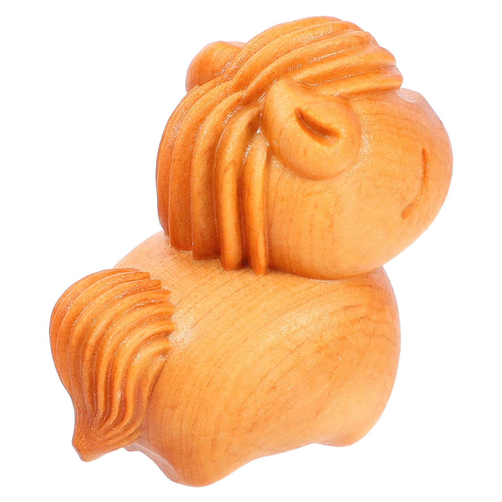 

Hand Crafted Wooden Fat Horse Chinese Zodiac Ornament Desktop Decoration Home Office Wood Carving Sculpture Artistic Animal