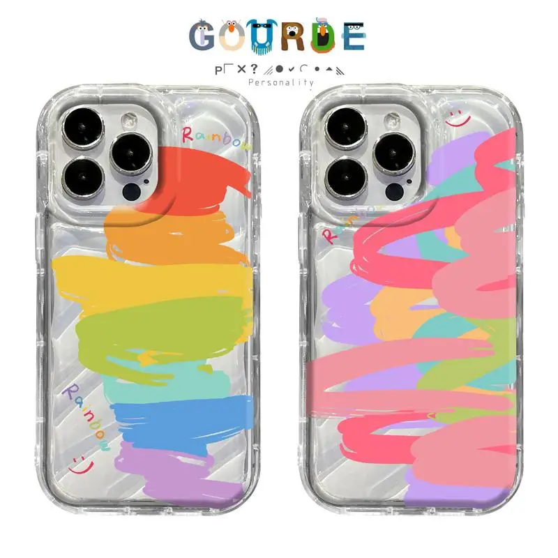 

Gourde Creative Cute Casing Rainbow Smile Pattern Phone Case for Iphone 15 14 12 13 11 Pro Max IP 7 8 Plus Iphon X XS XR Xs Max