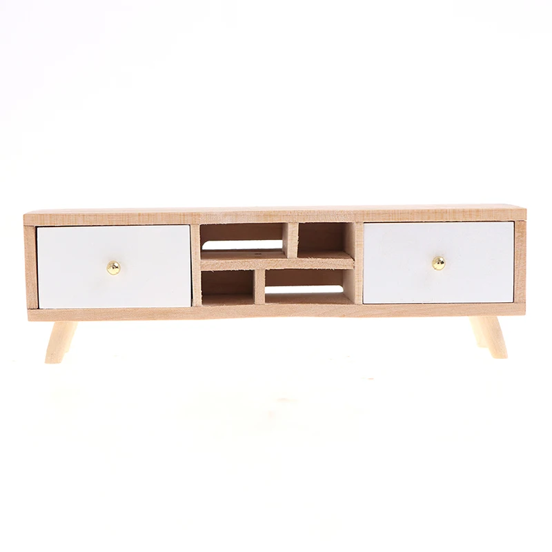 1Pc 1:12 Dollhouse Miniature Furniture Wooden TV Cabinet Dolls House Furniture Toys Accessories