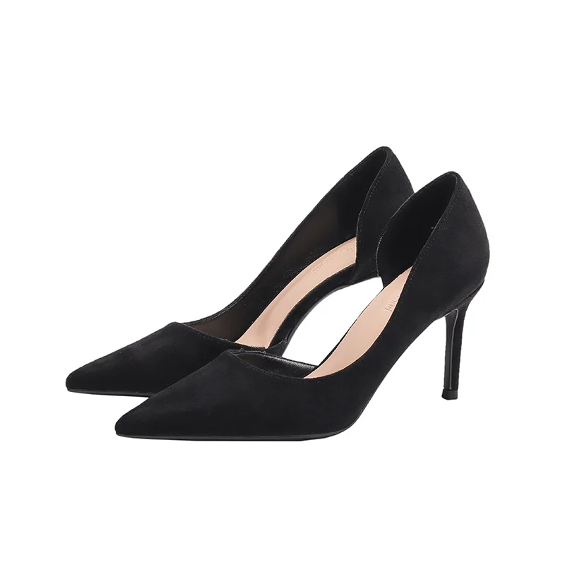 Size 31-43 2024 New Black High Heels Women Pumps Pointed Work Shoes Professional Soft Party Dress Shoes