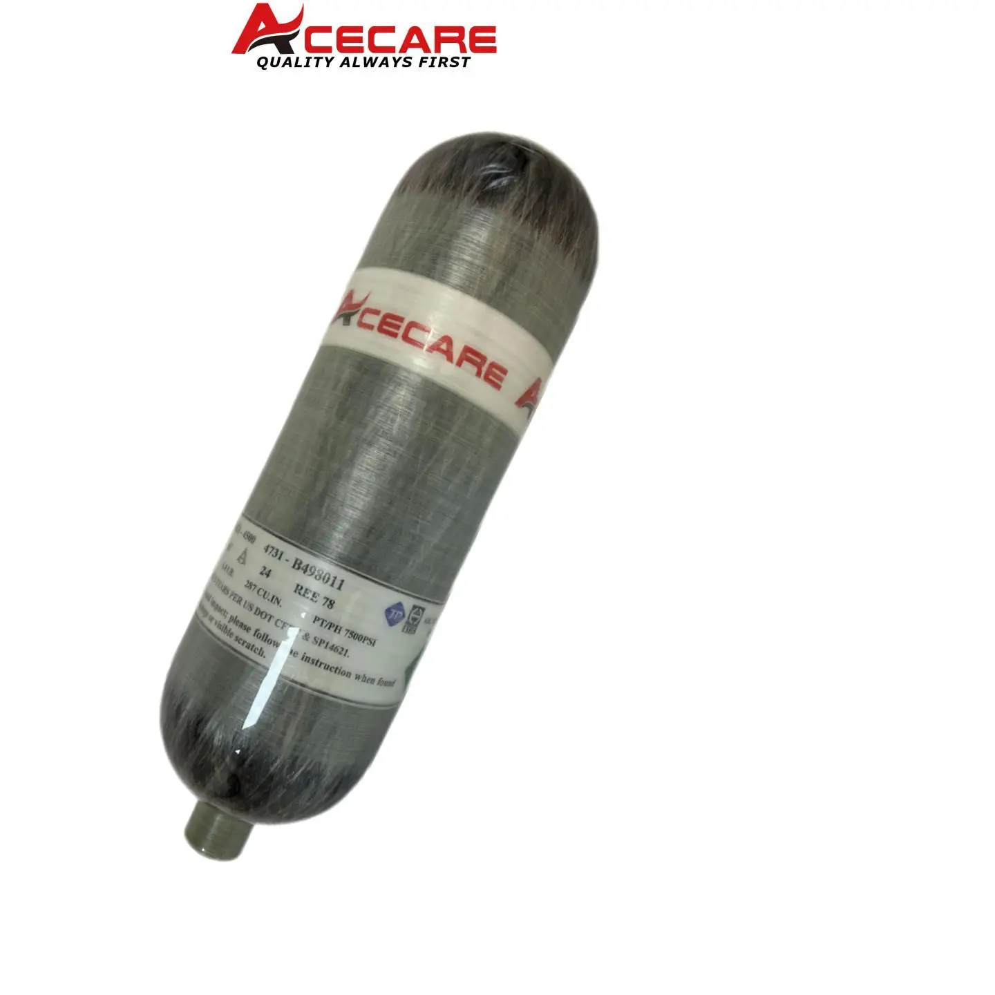 Acecare ถัง4500psi อากาศคาร์บอนไฟเบอร์4.7L จุดสำหรับเกลียวกระบอกสูบแรงดันสูง0.875 14UNF