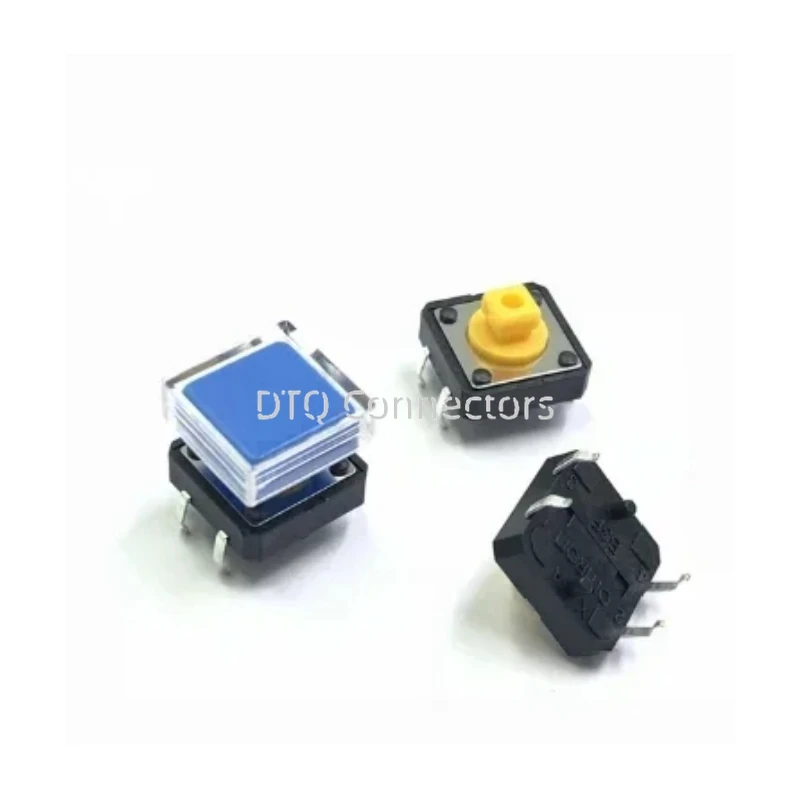 10pcs B3F Tactile Push Button Switch +A14 Color Hat 10pcs + Transparent Cap 10pcs Momentary Tact Touch Micro Switch 12*12*7.3mm