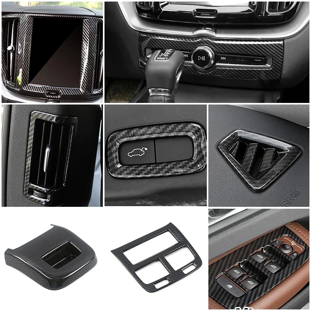 

Для Volvo Xc60 2018-2022 3d Partsbon цвета волокна детали Стайлинг молдинг отделка внутренняя отделка центральной консоли украшение