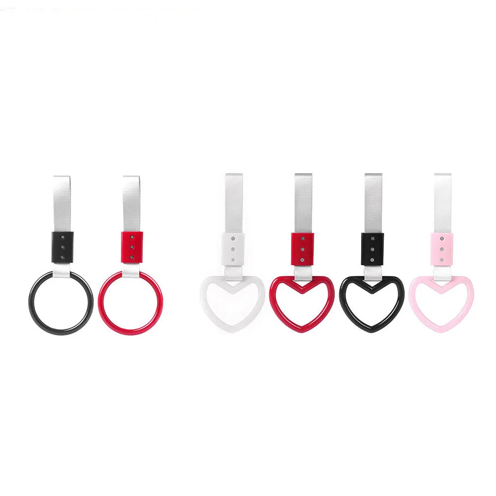 Circular Style 1pcs Ring Heart JDM Train Bus Handle Hand Strap Styling Drift Charm Strap Drift Auto Accessories Car Strap