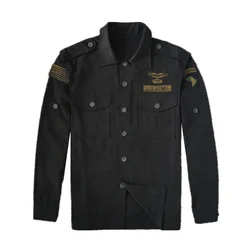 American 101 Airborne Tactical Shirt Special Forces Lapel Outdoor Jacket Training Coat Retro Cotton