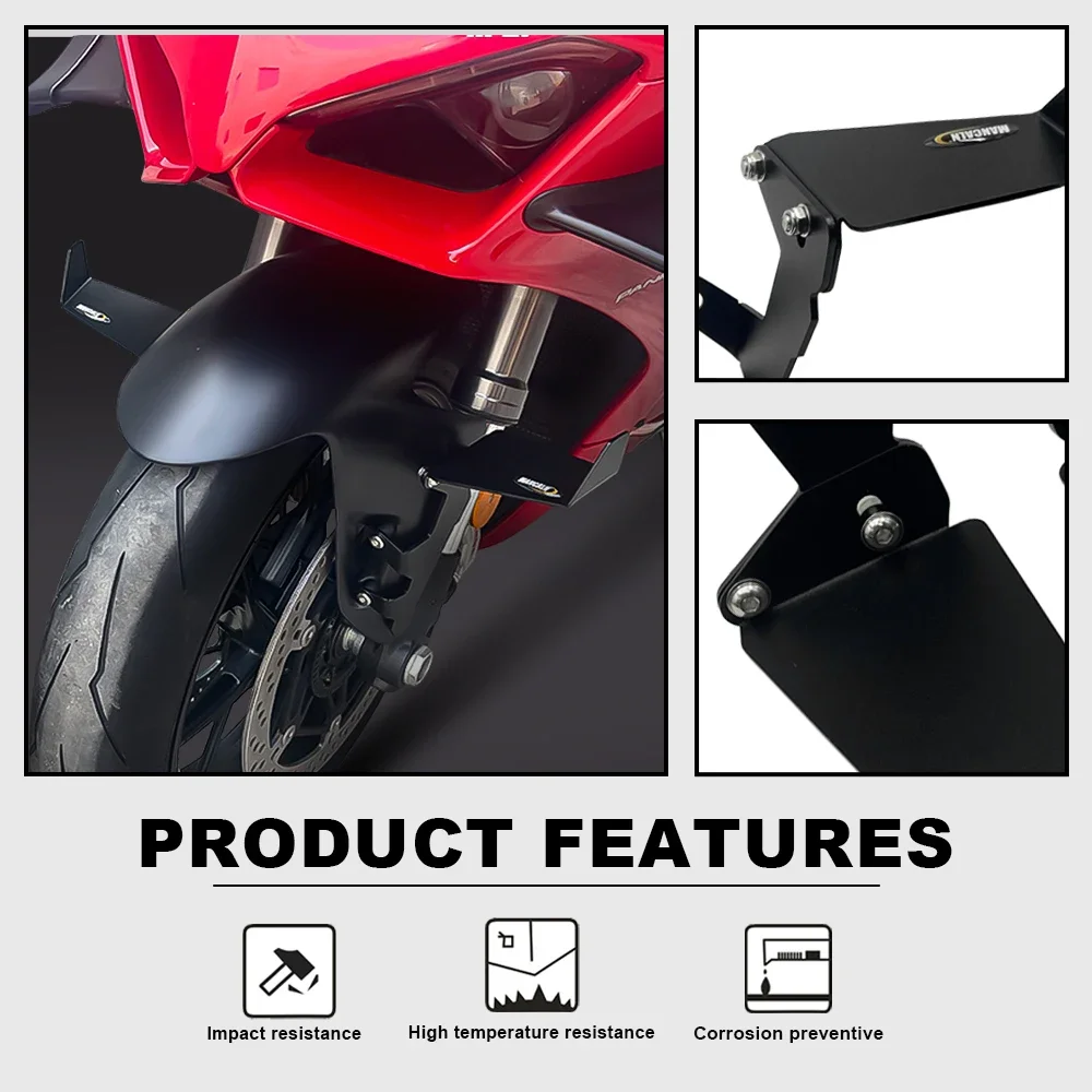 Motorcycle Front Fender Fixed Wings Adjustable Aerodynamic Winglets For DUCATI Panigale Streetfighter V2 V4 V4S V4R 2018-2024