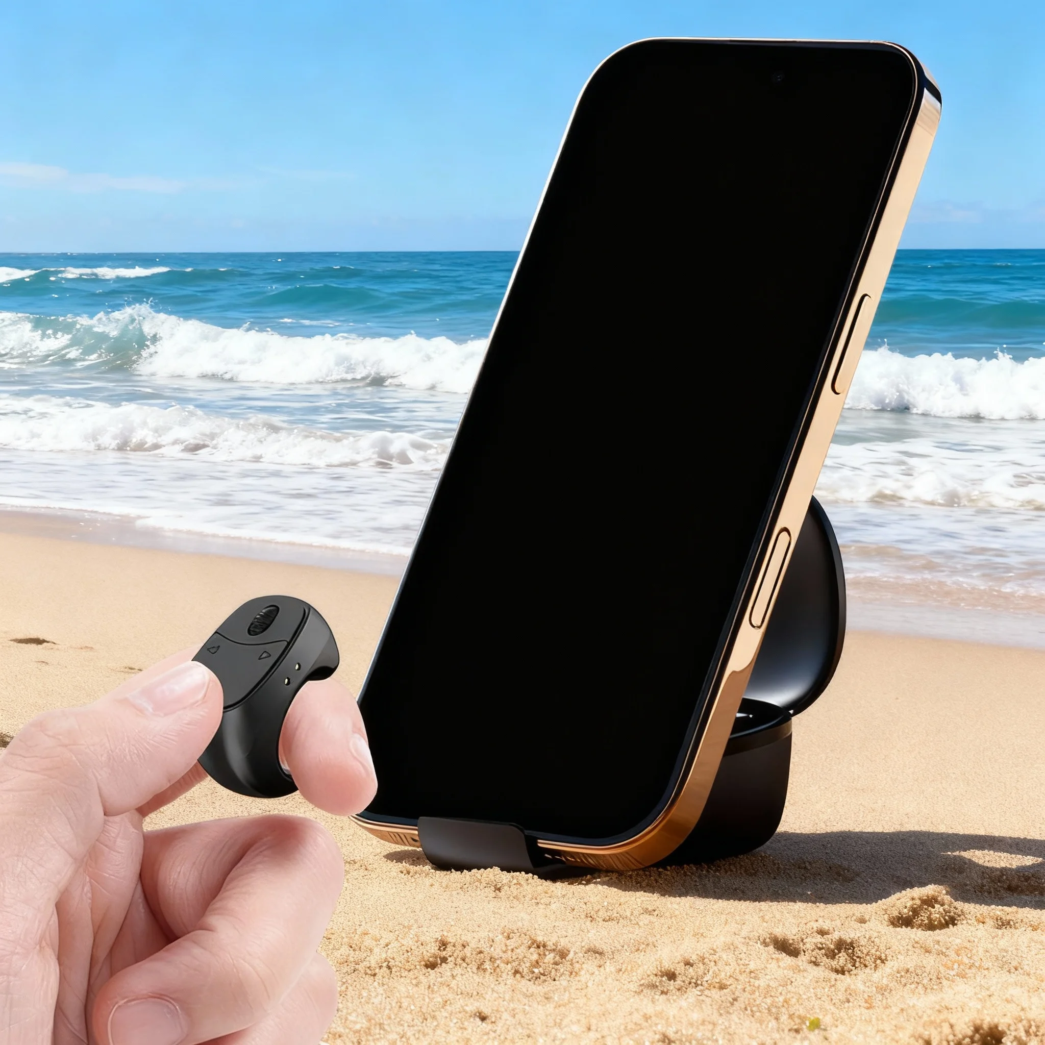 Rechargeable Bluetooth Wireless Page Turner Clicker Controller Smart Ring Remote Control Phone Holder Kit For Selfie Video