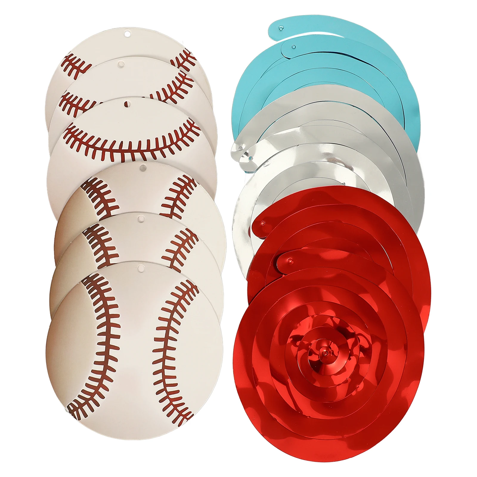 

1 set Baseball Hanging Swirls Decorations Paper Materials Birthday Party Theme Spiral Pendant Ceiling Decor