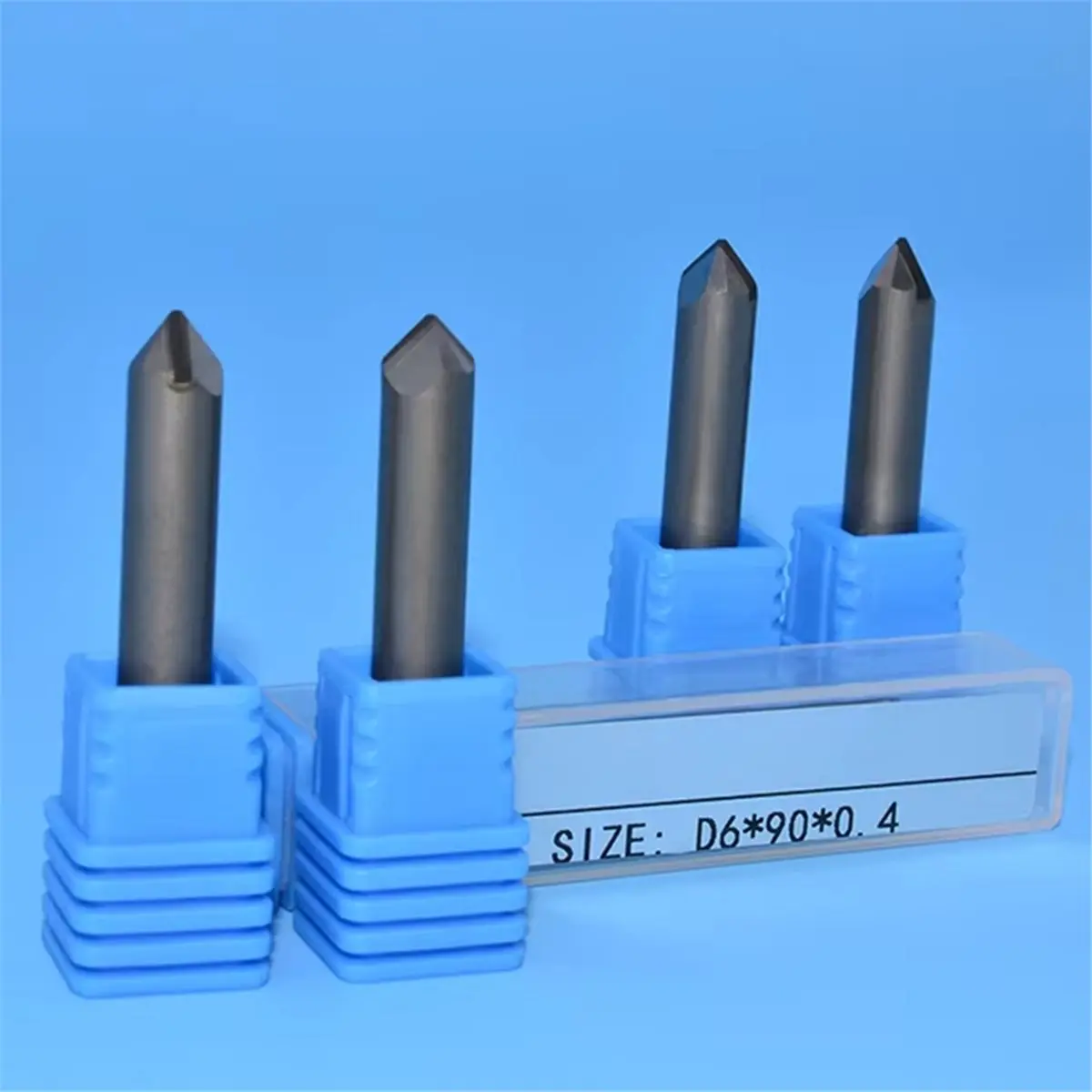 【UPGRADED VERSION】6mm 6-Flute CNC PCD Cutting Tool - 90-Degree Engraving Bit for Stone and Hard 6pc
