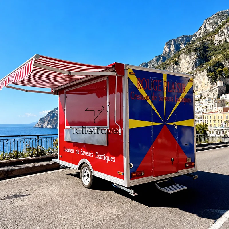 

Mini Vintage Food Vending Trailer Outdoor Commercial Mobile Food Truck Trailer Waffle Food Truck with Full Kitchen