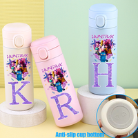 K-Pop Letters A-Z Demon Hunters Water Bottle 304 stainless steel thermos cup 420ML Saja Boys HUNTR/X Rumi Mira Child Gifts