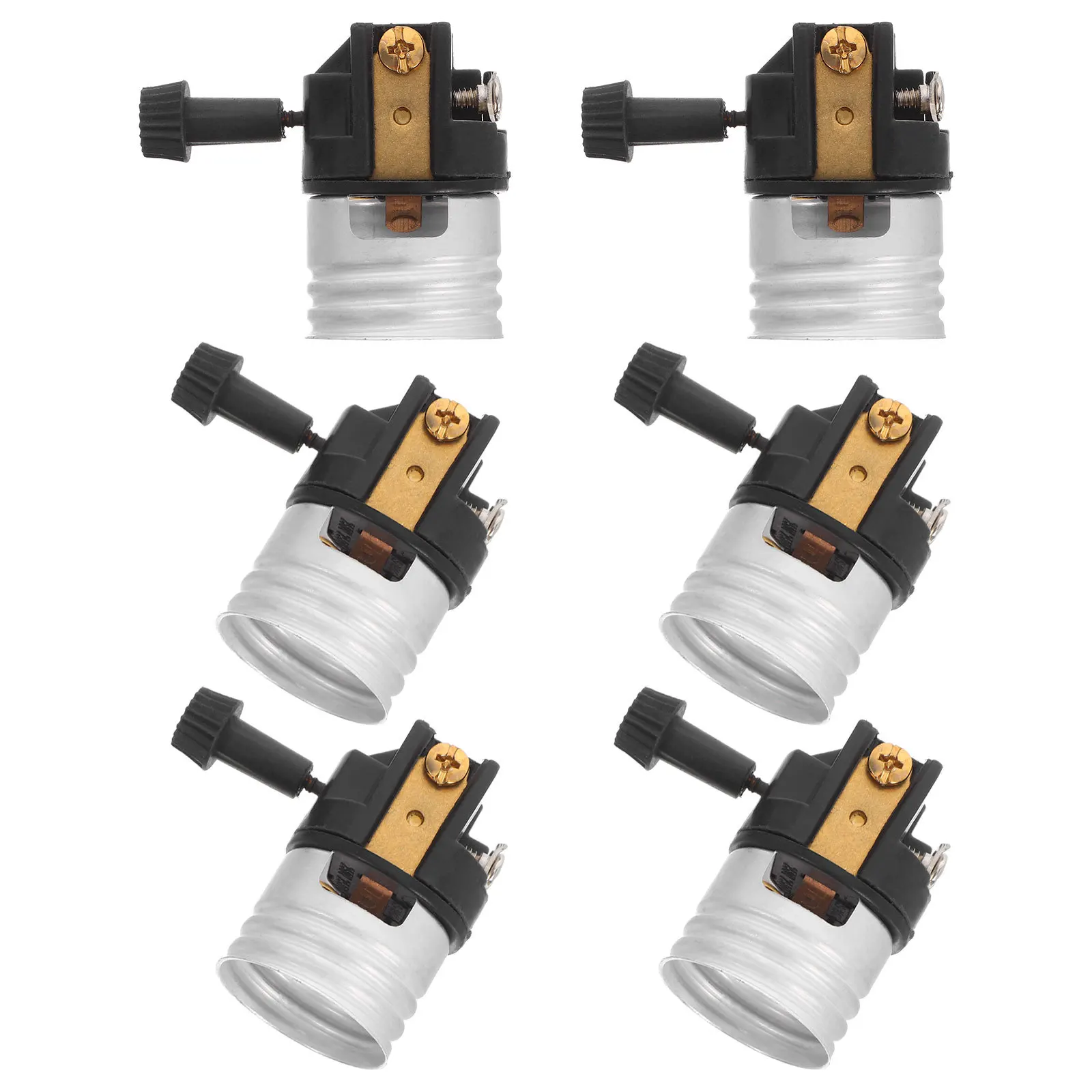 

6Pcs E26 Lamp Socket Aluminum Durable Light Bulb Holder Replacement for Table Floor Lamp Fixture Light Bulb Base