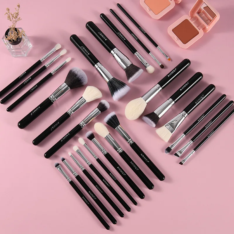 Professional Handmade 15pcs Brushes Set Soft Saikoho Goat Hair Powder Blush Eye Shadow Brush Make Up Brush Kit