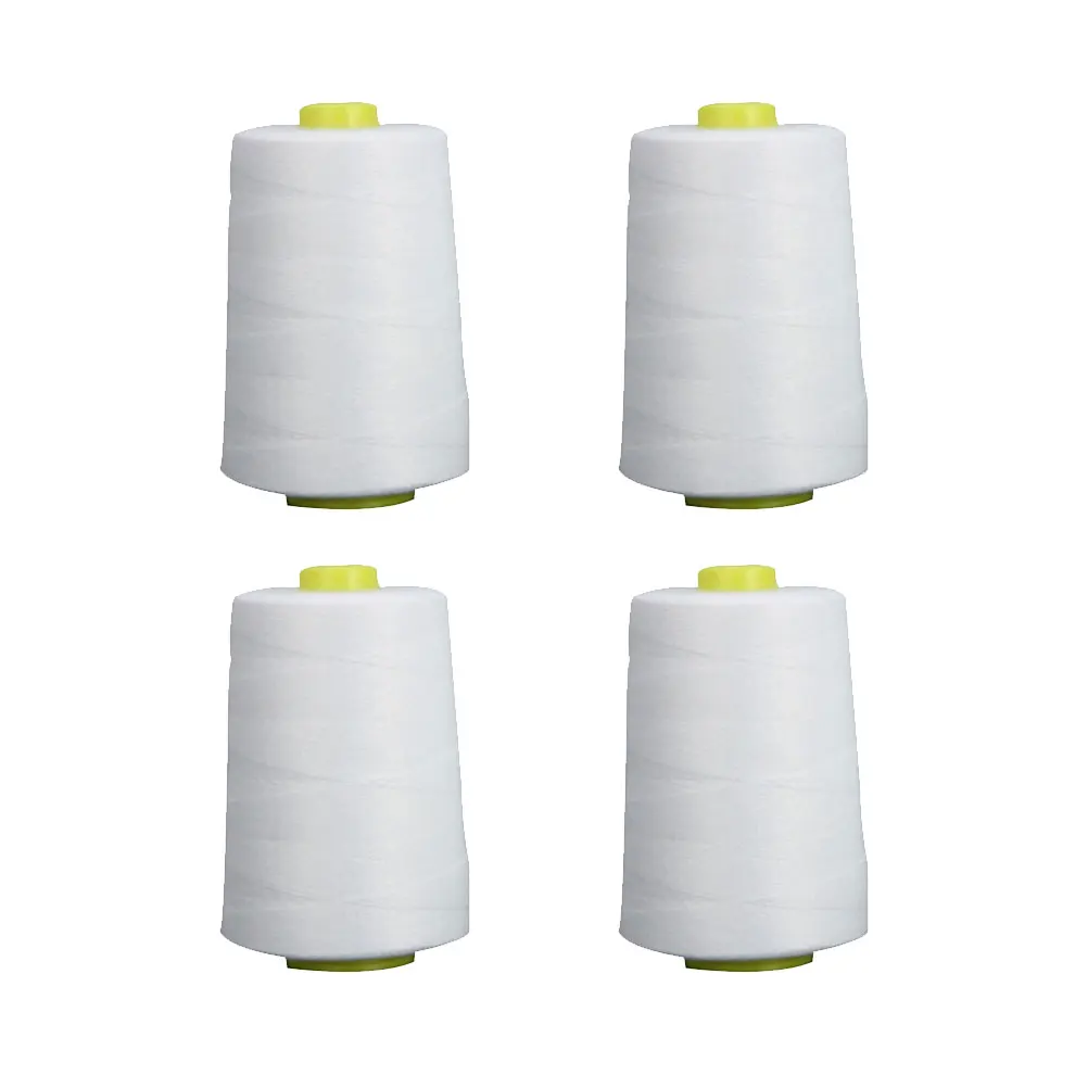 

4 pcs Sewing Thread Polyester 10s 3 White String for Hand Machine Quilting Bag Making Craft Dress Portable Eco Friendly Durable